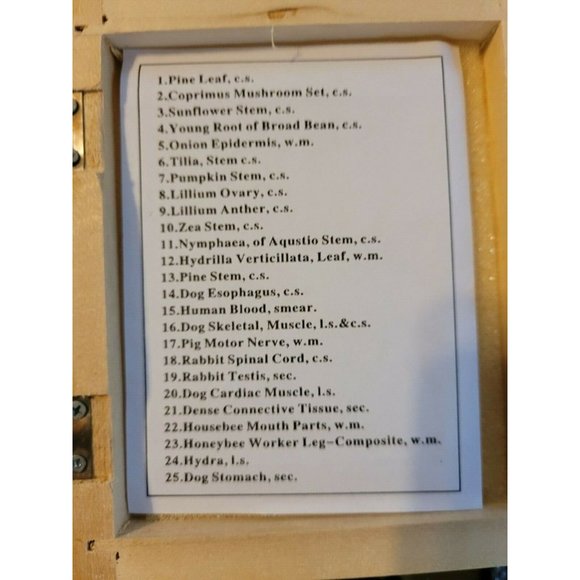 Microscope Set 300X 600X 1200X Science AmScope 25 Prepared Slides Case - Picture 12 of 12